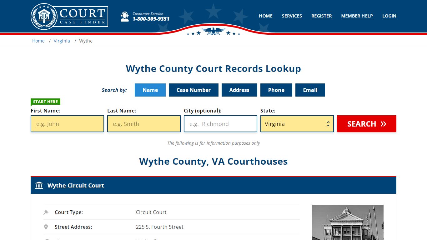 Wythe County Court Records | VA Case Lookup - CourtCaseFinder.com